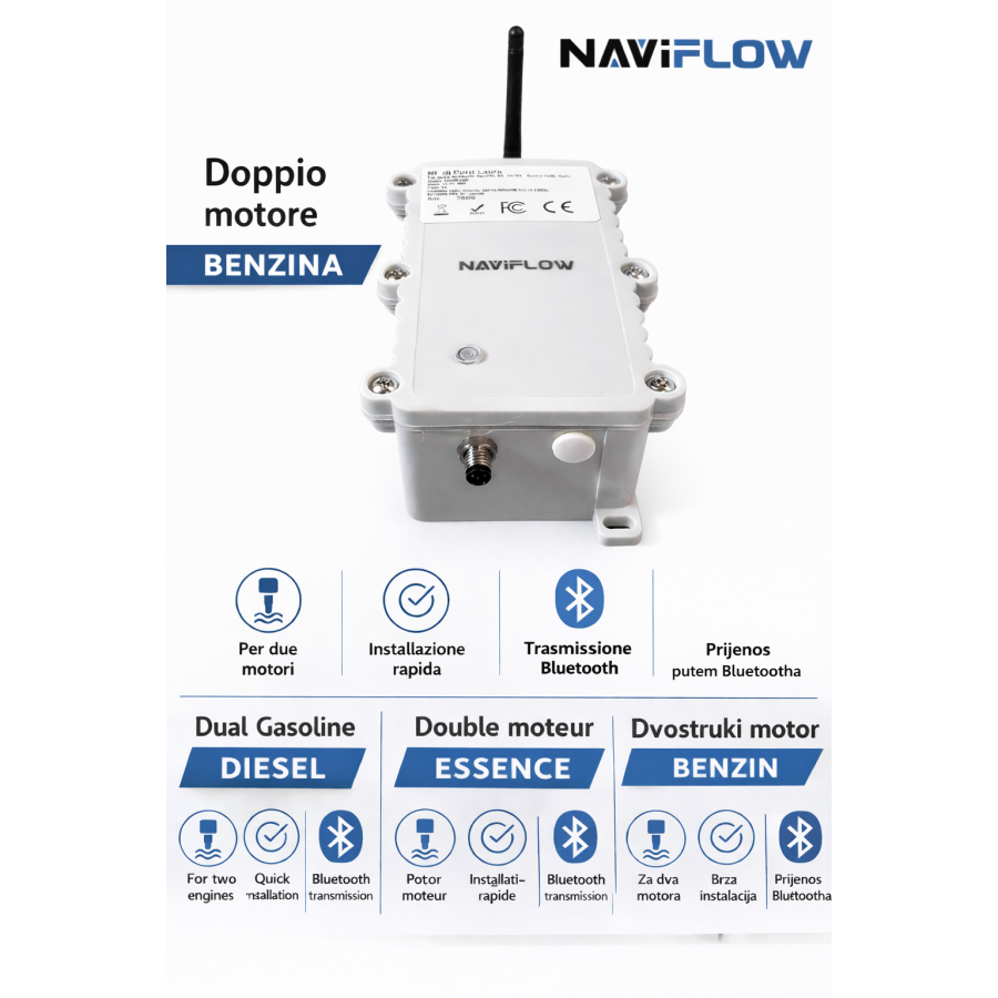 NaviFlow | Débitmètres pour bateau Bimotore Petrol.